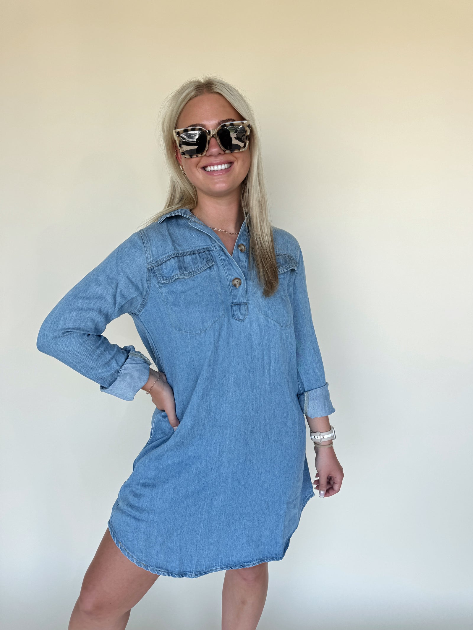 Avery Denim Shirt Dress – Harlow x Brooks Boutique