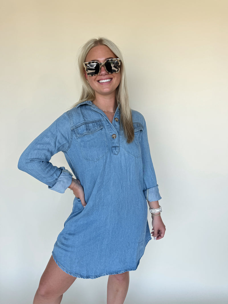 Avery Denim Shirt Dress