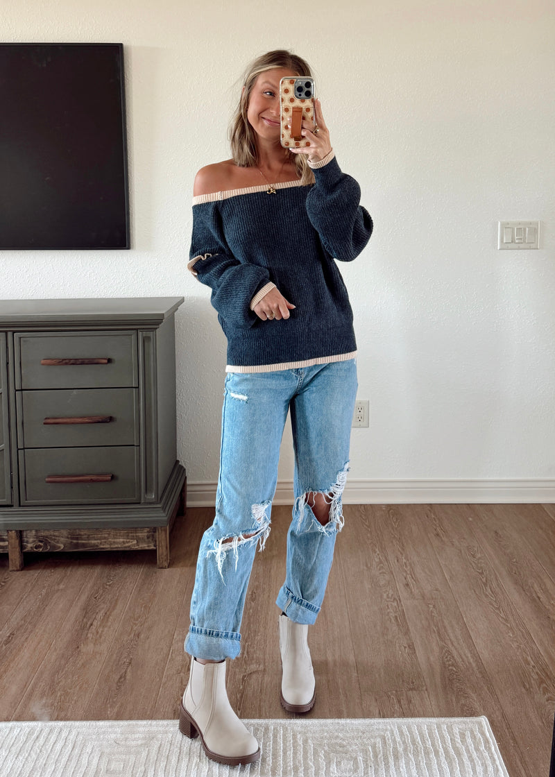 Royal Ruffle Sleeve Sweater