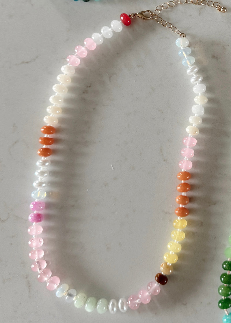 Gem Beaded Necklace (4 color options)