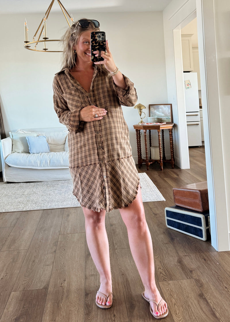 Cold Brew Plaid Tunic/Dress