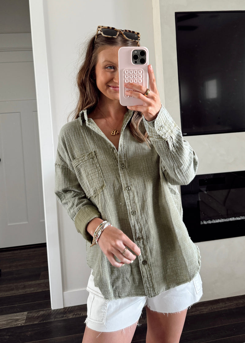 Morning Breeze Button Blouse