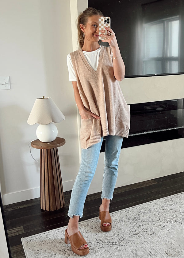 Wells Sweater Vest-Blush