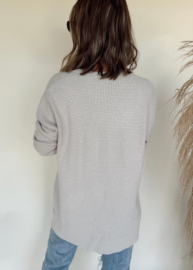 Whitley Waffle Cardi-Taupe