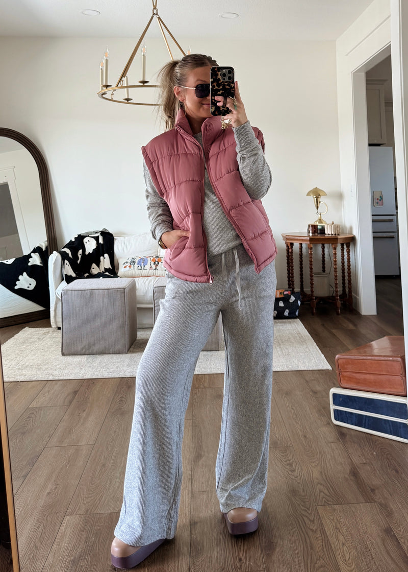 Mauve Puffer Vest