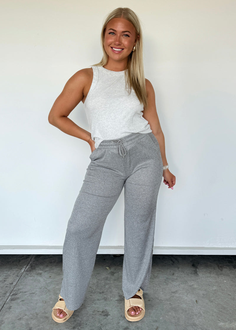 Daily Ribbed Pants- Grey