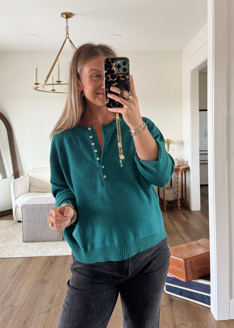 Fresh Fall Morning Henley Sweater