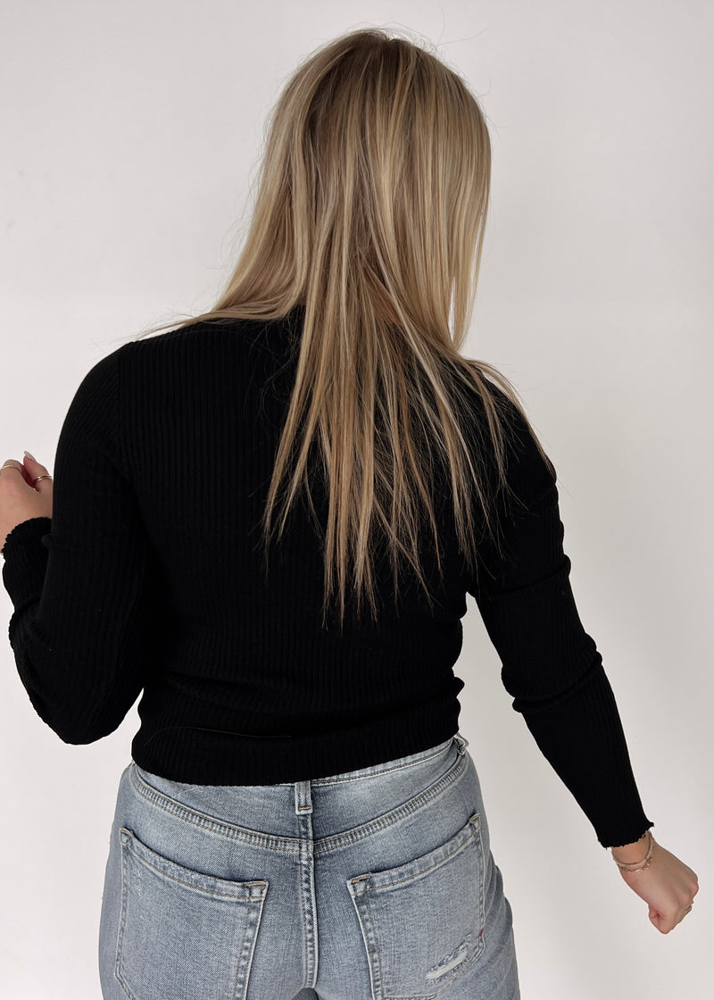 Ellis Sweater Top- Black