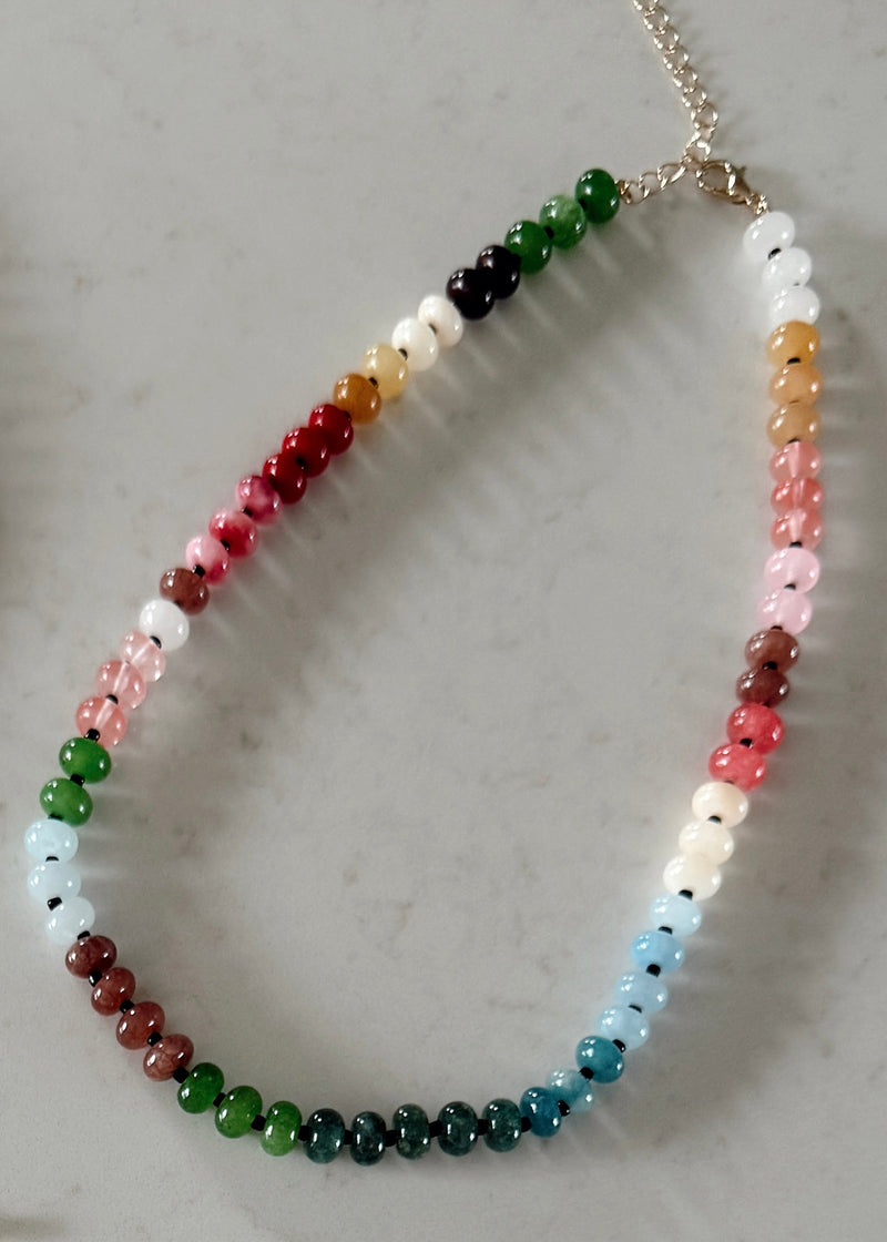 Gem Beaded Necklace (4 color options)