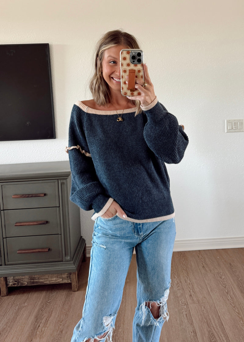 Royal Ruffle Sleeve Sweater