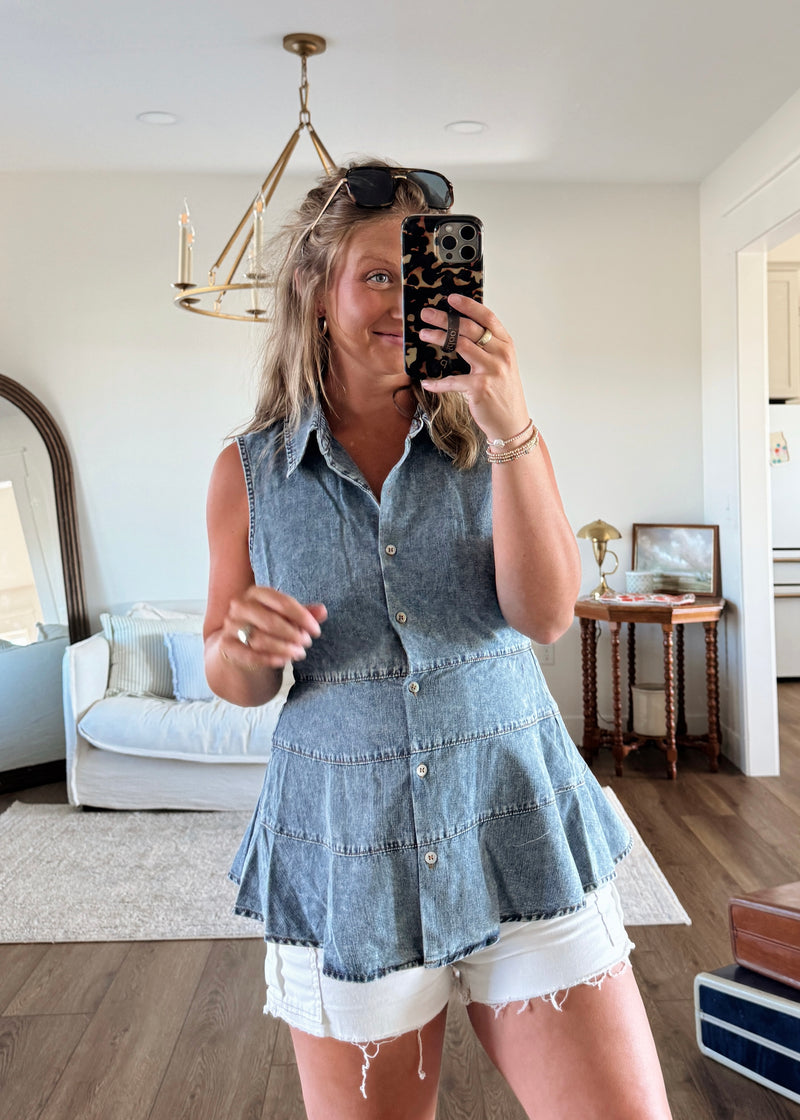 Maeven Denim Tank