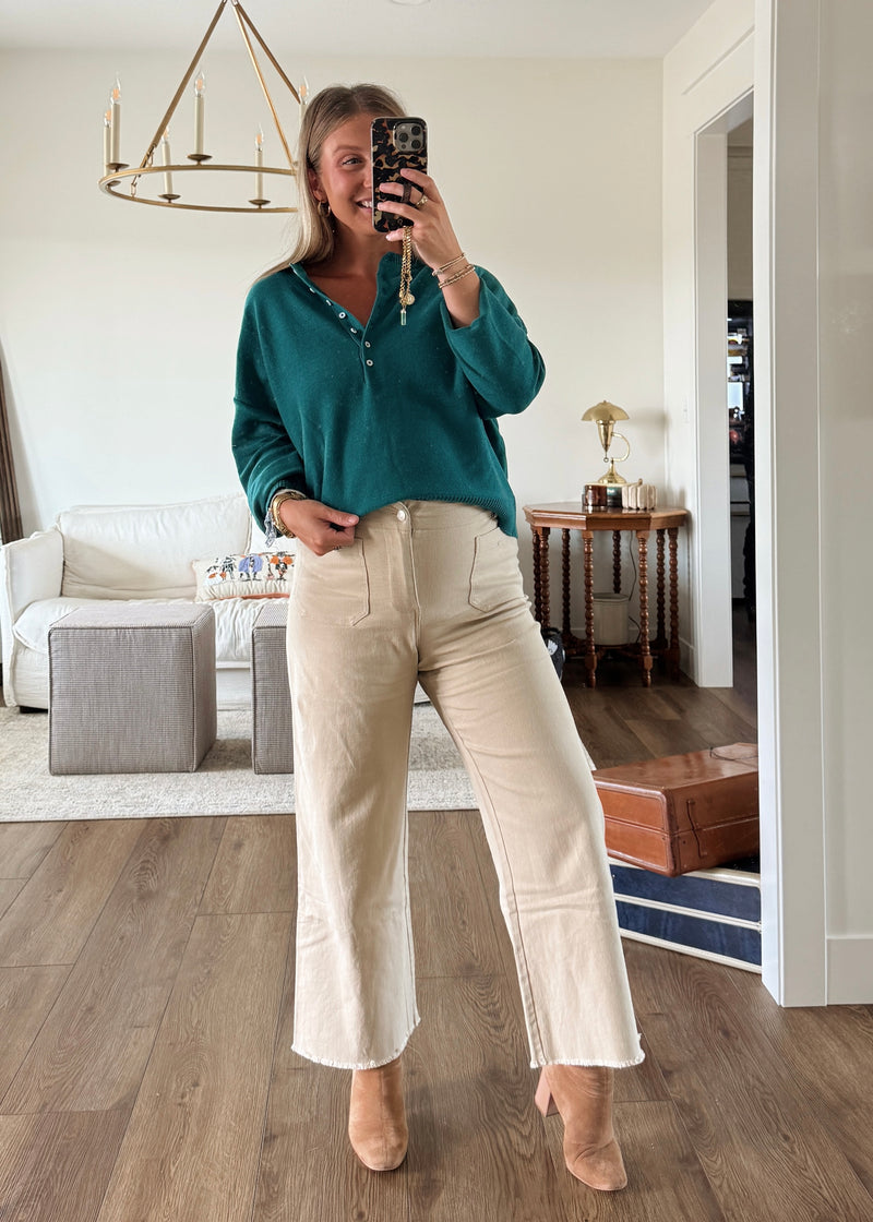 Fresh Fall Morning Henley Sweater
