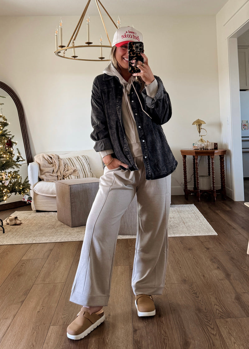 Comfort Season Pants- Light Mocha