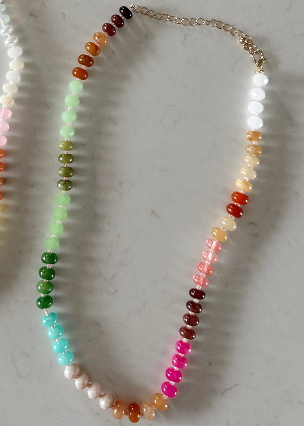 Gem Beaded Necklace (4 color options)