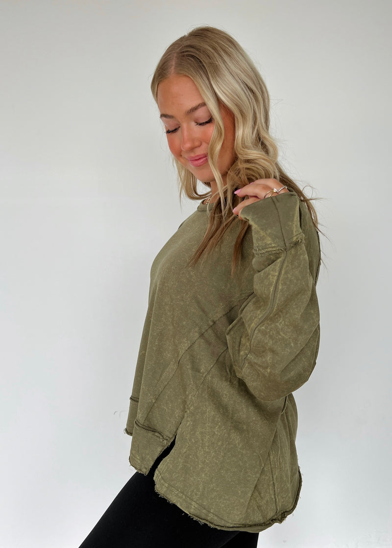 Maddie Pullover- Olive