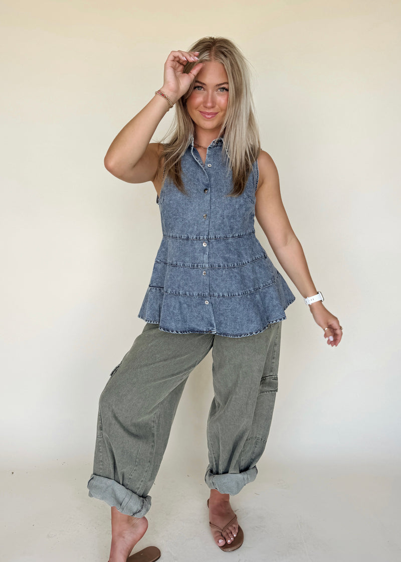 Maeven Denim Tank