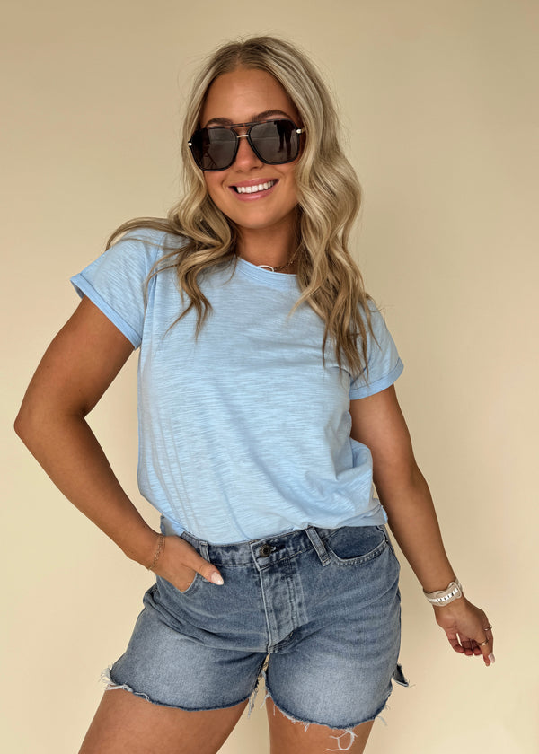Quinn Tee- Cabana Blue