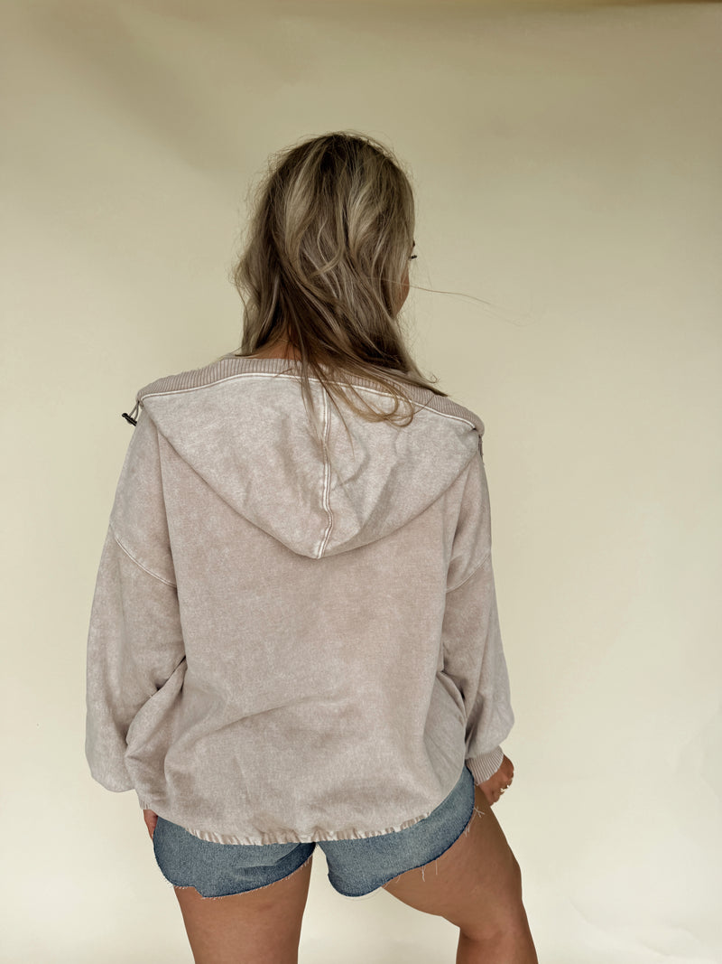Drew Hoodie-Taupe