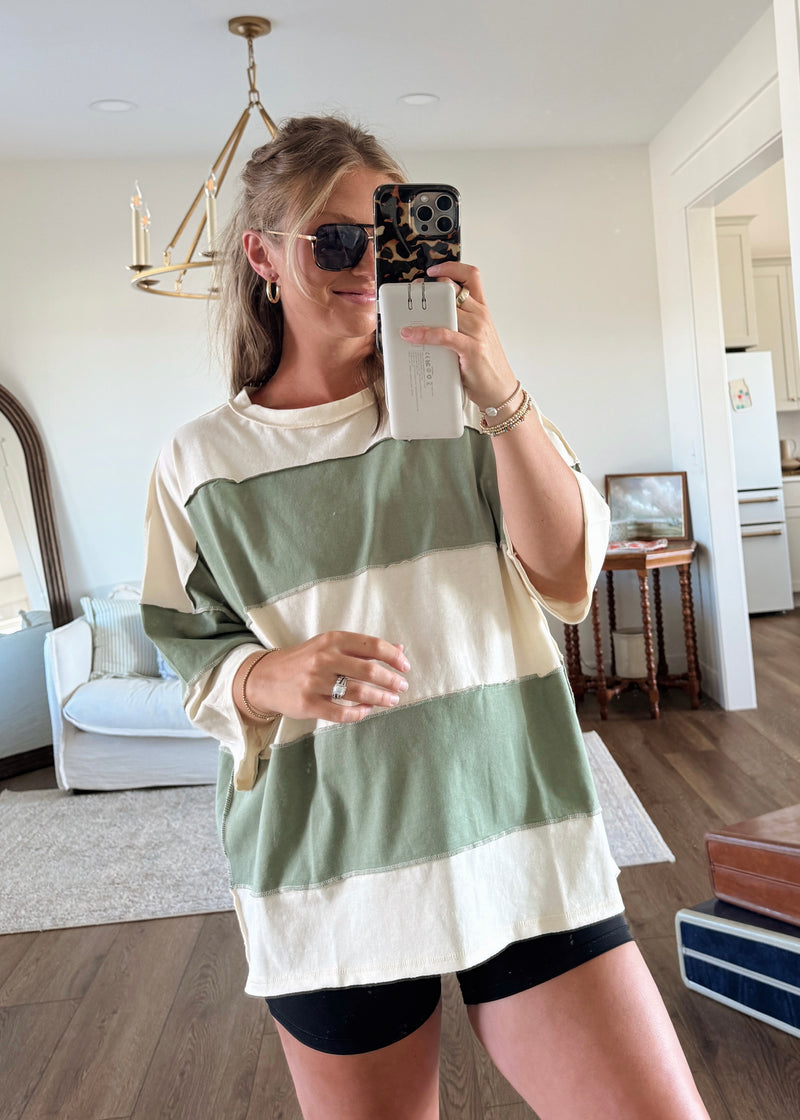 Jovi Colorblock Tee- Green