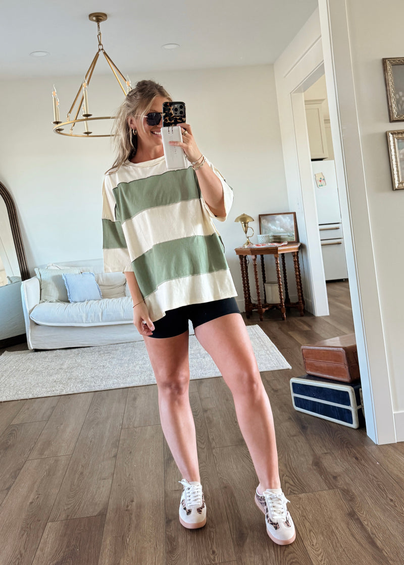 Jovi Colorblock Tee- Green