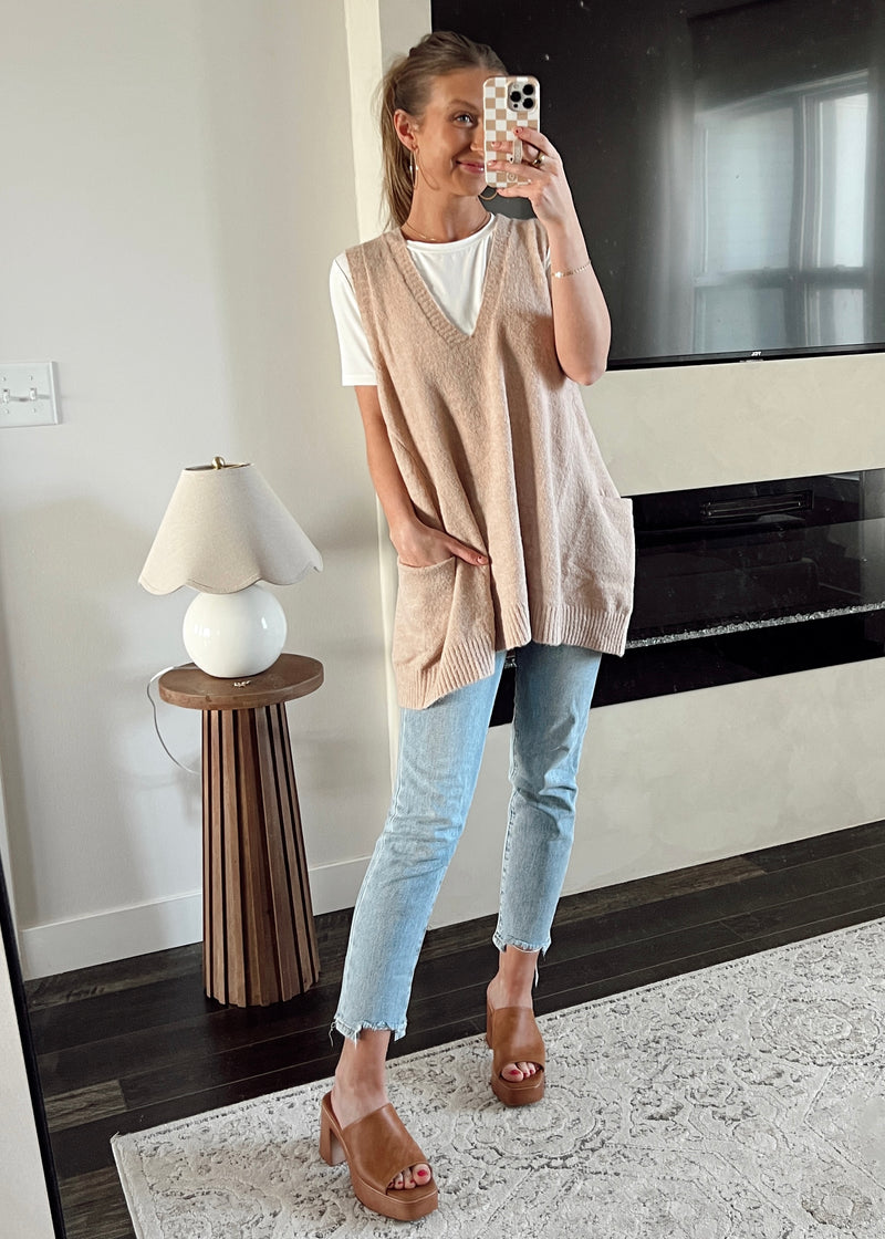 Wells Sweater Vest-Blush