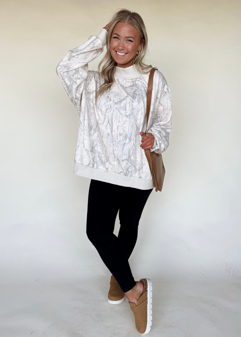 Neutral Foliage Mockneck