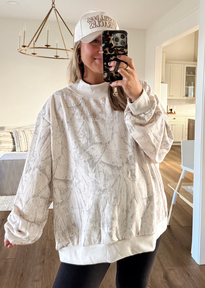 Neutral Foliage Mockneck