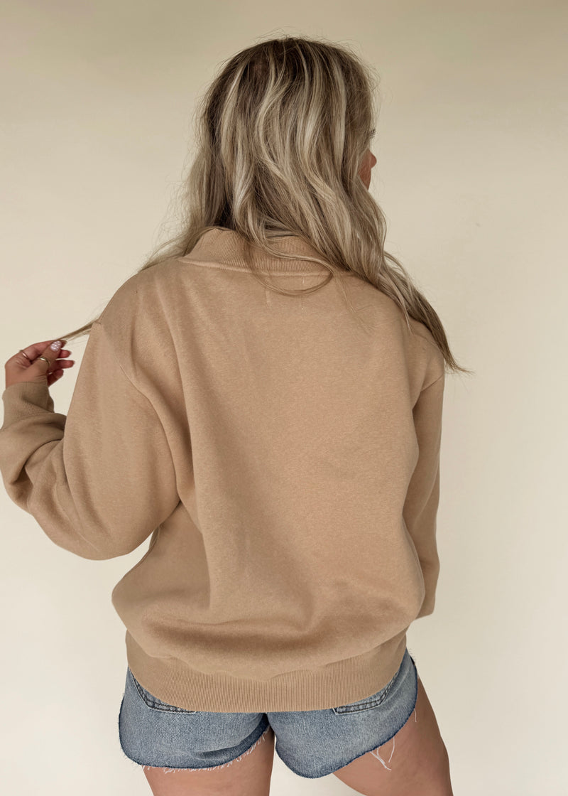 Hattie Mockneck Sweatshirt-Caramel