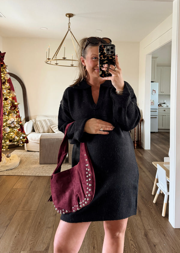 Stella Sweater Dress- Black