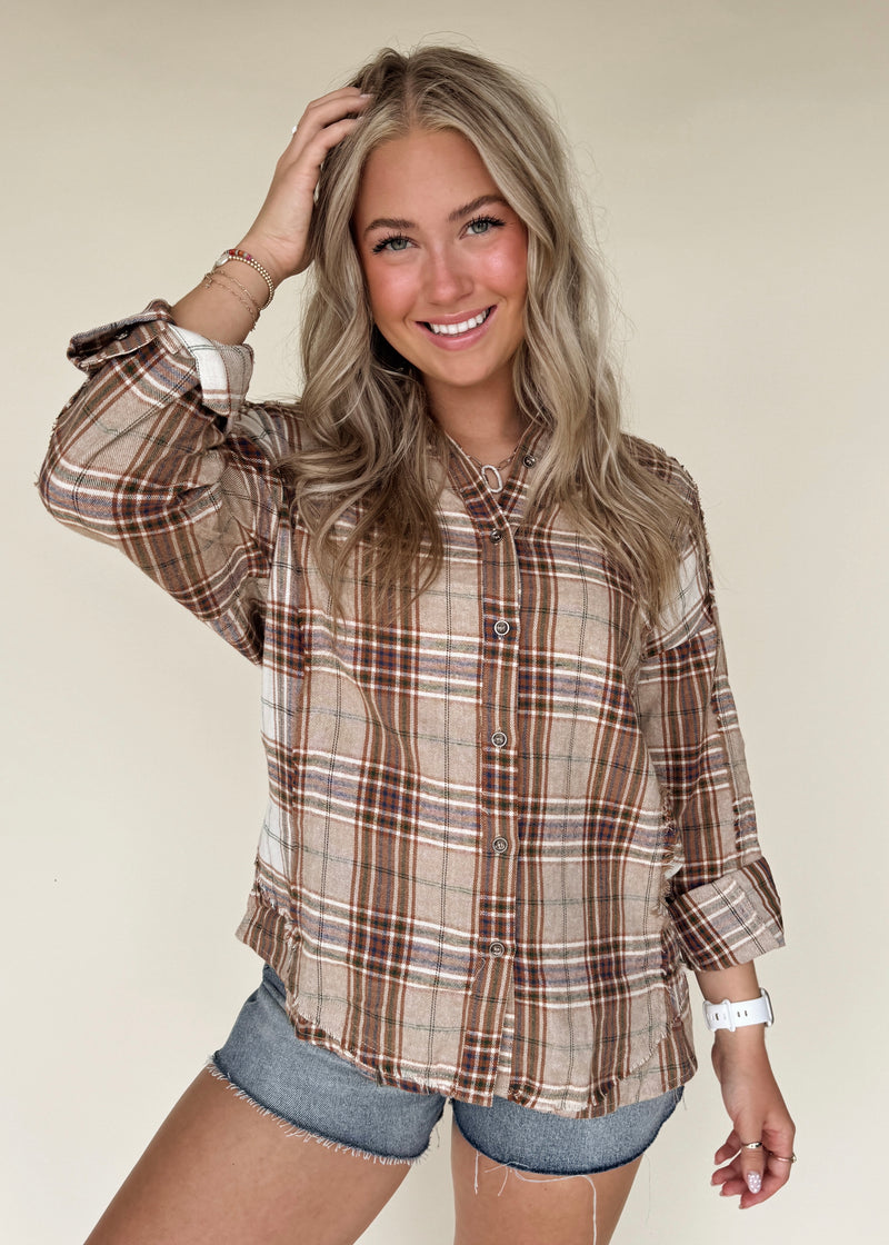 Harvest Hues Plaid Top
