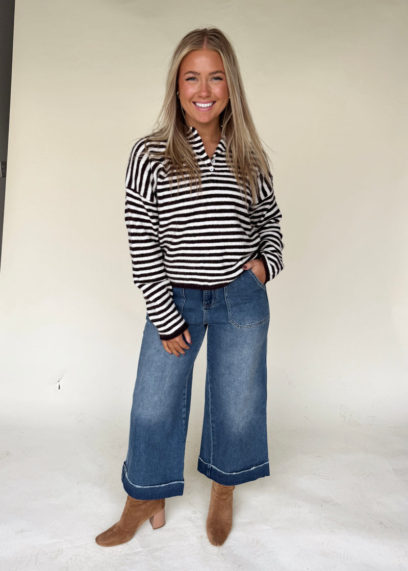 Harper Henley Sweater-Wine Espresso