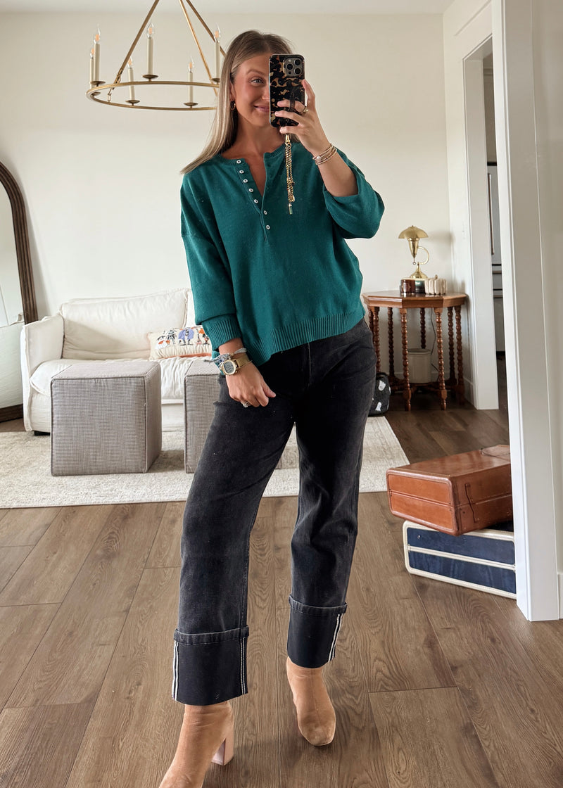 Fresh Fall Morning Henley Sweater