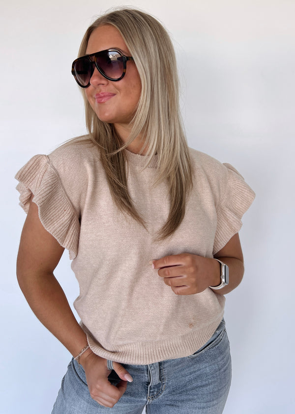 Reese Ruffle Sweater Top