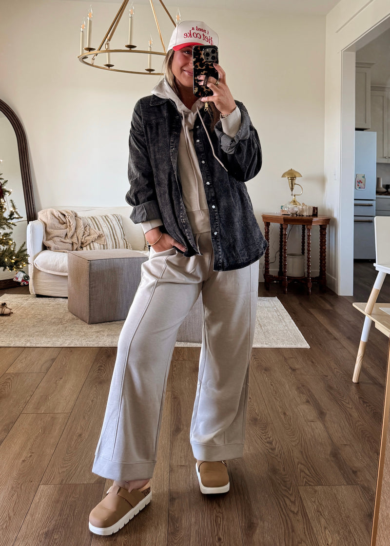 Comfort Season Pants- Light Mocha