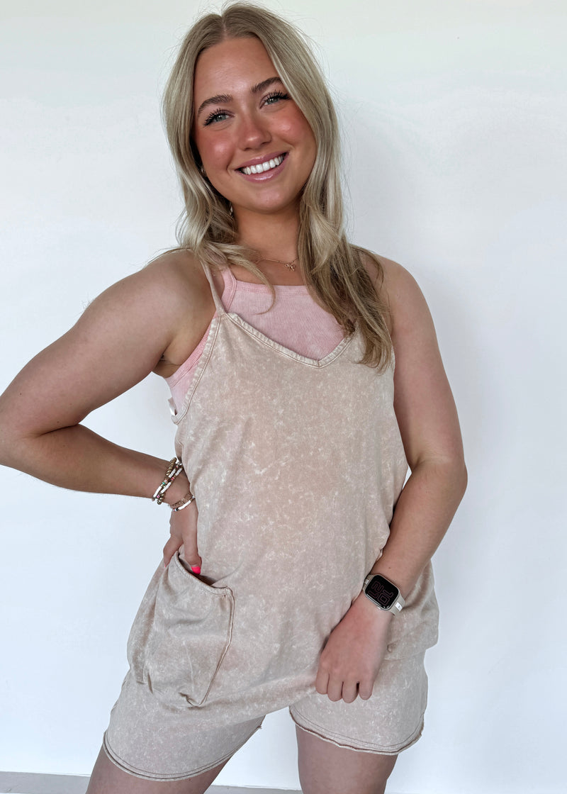 Ready to Go Romper- Sand