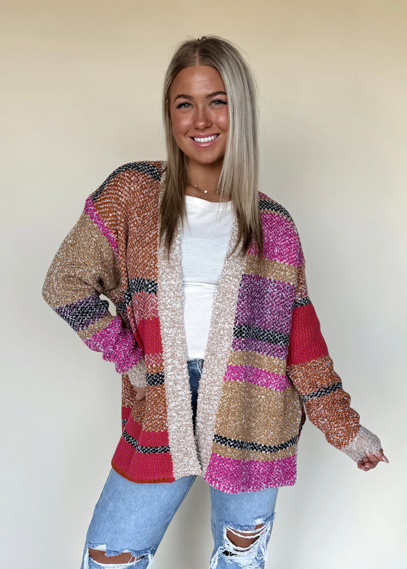 Colorful Charm Cardi-Taupe