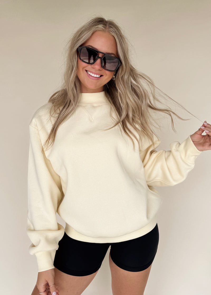 Hattie Mockneck Sweatshirt-Butter Yellow