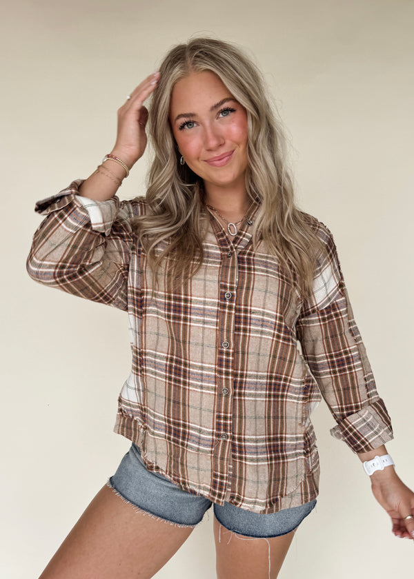 Harvest Hues Plaid Top