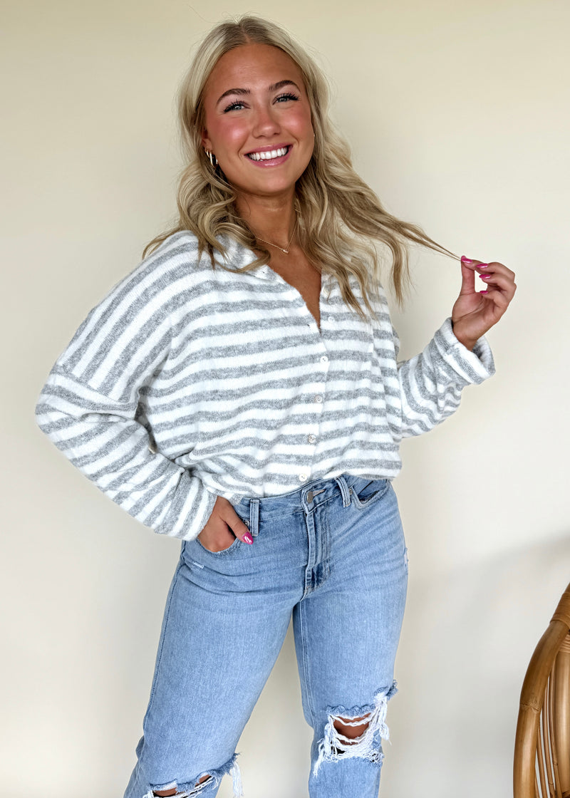 Grace Cardi Top- Striped