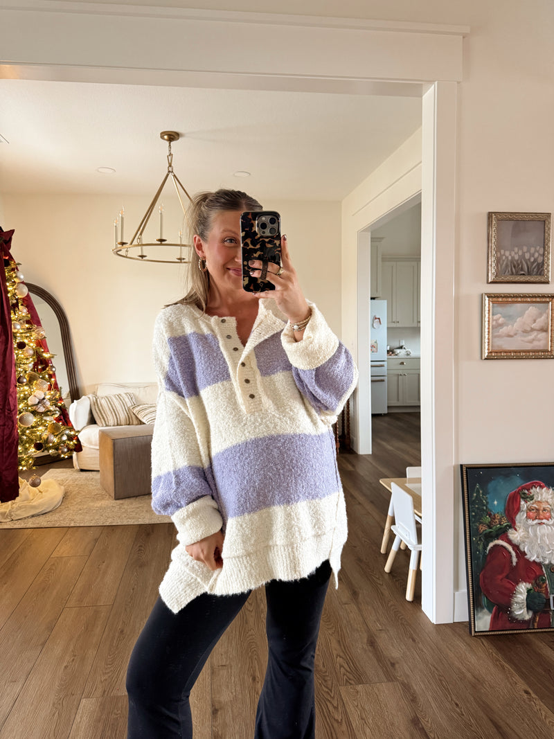 Lavender Henley Sweater