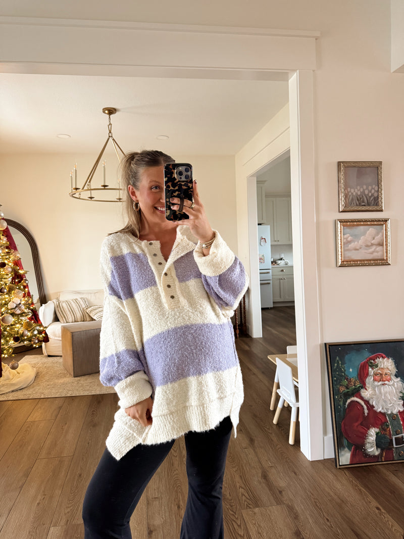 Lavender Henley Sweater