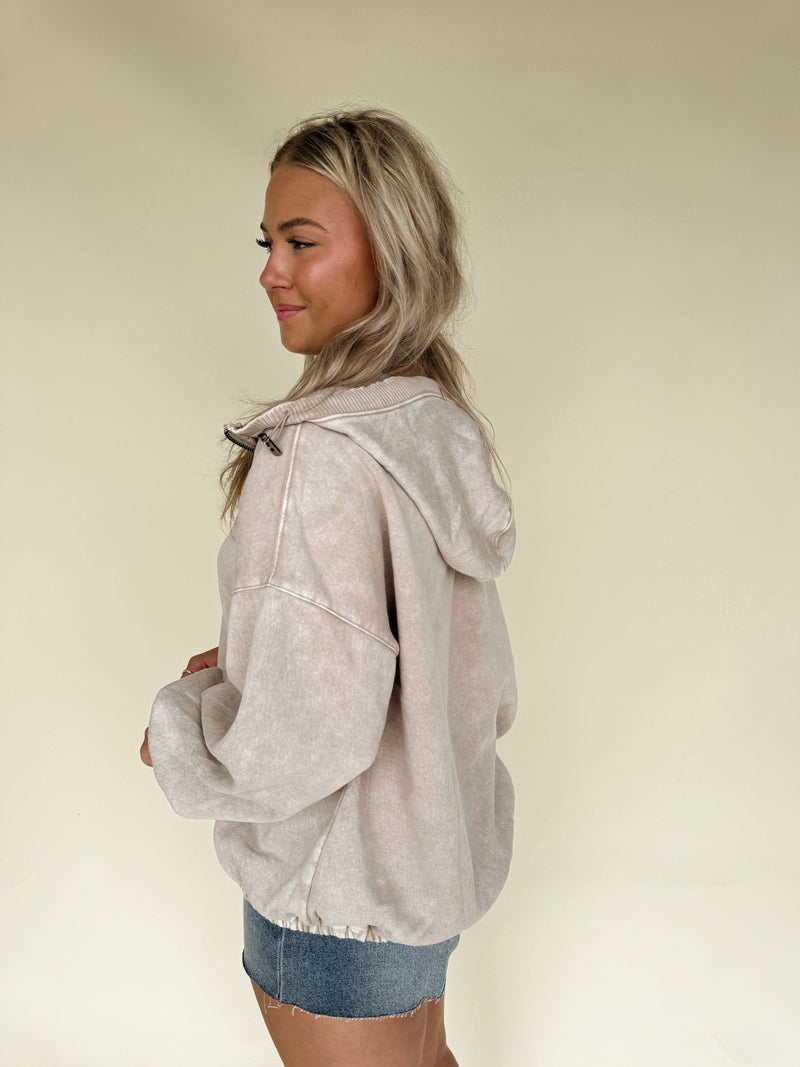 Drew Hoodie-Taupe
