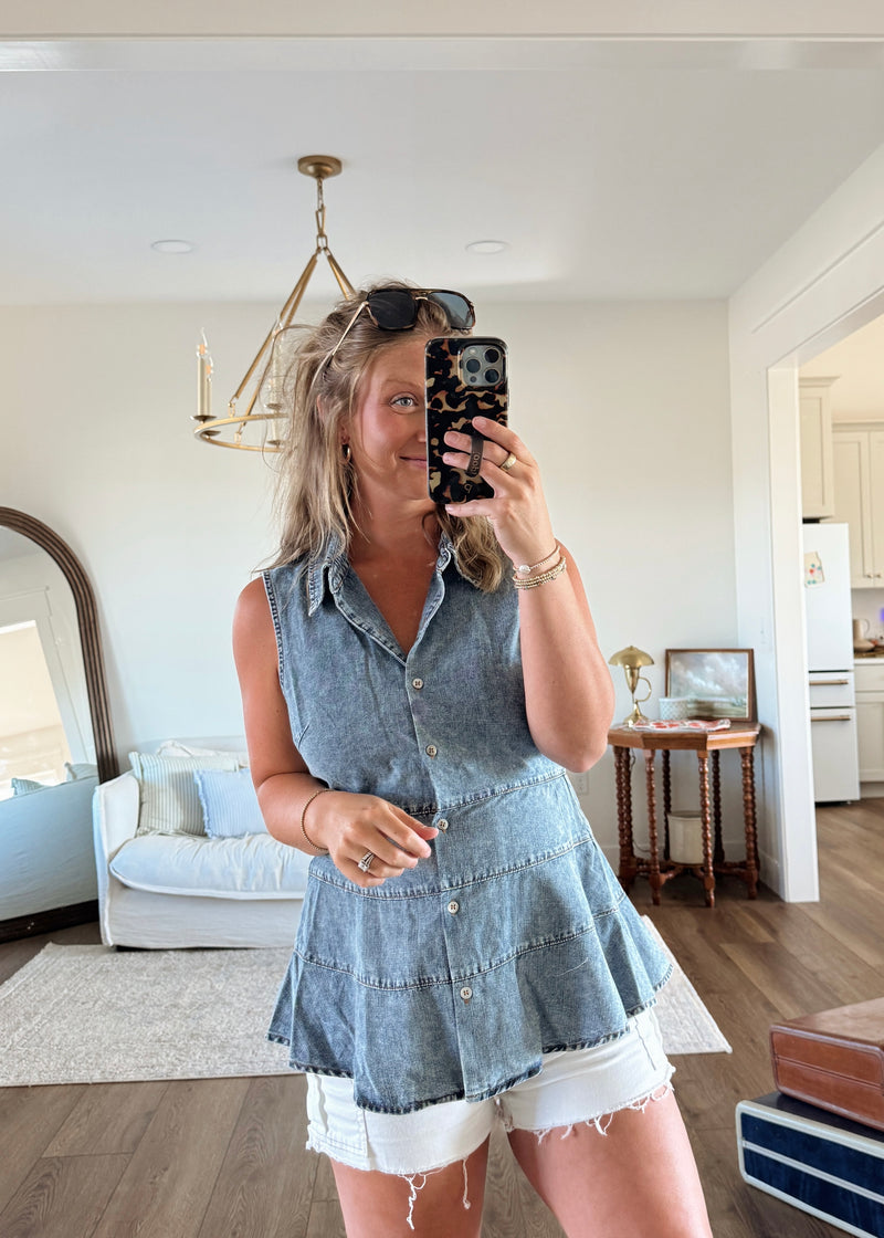 Maeven Denim Tank