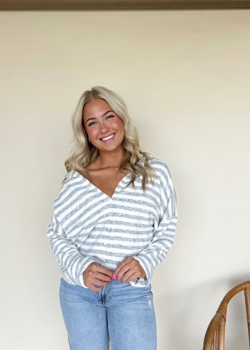 Grace Cardi Top- Striped