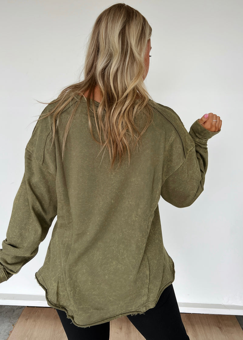 Maddie Pullover- Olive