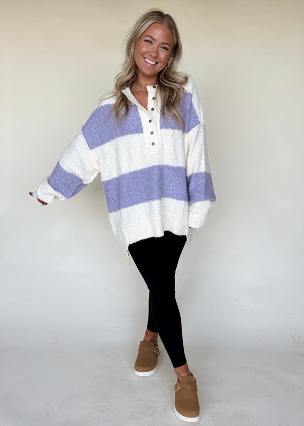 Lavender Henley Sweater