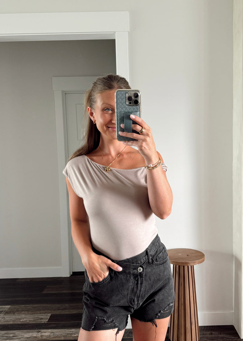 Sloane Off Shoulder Top-Stone