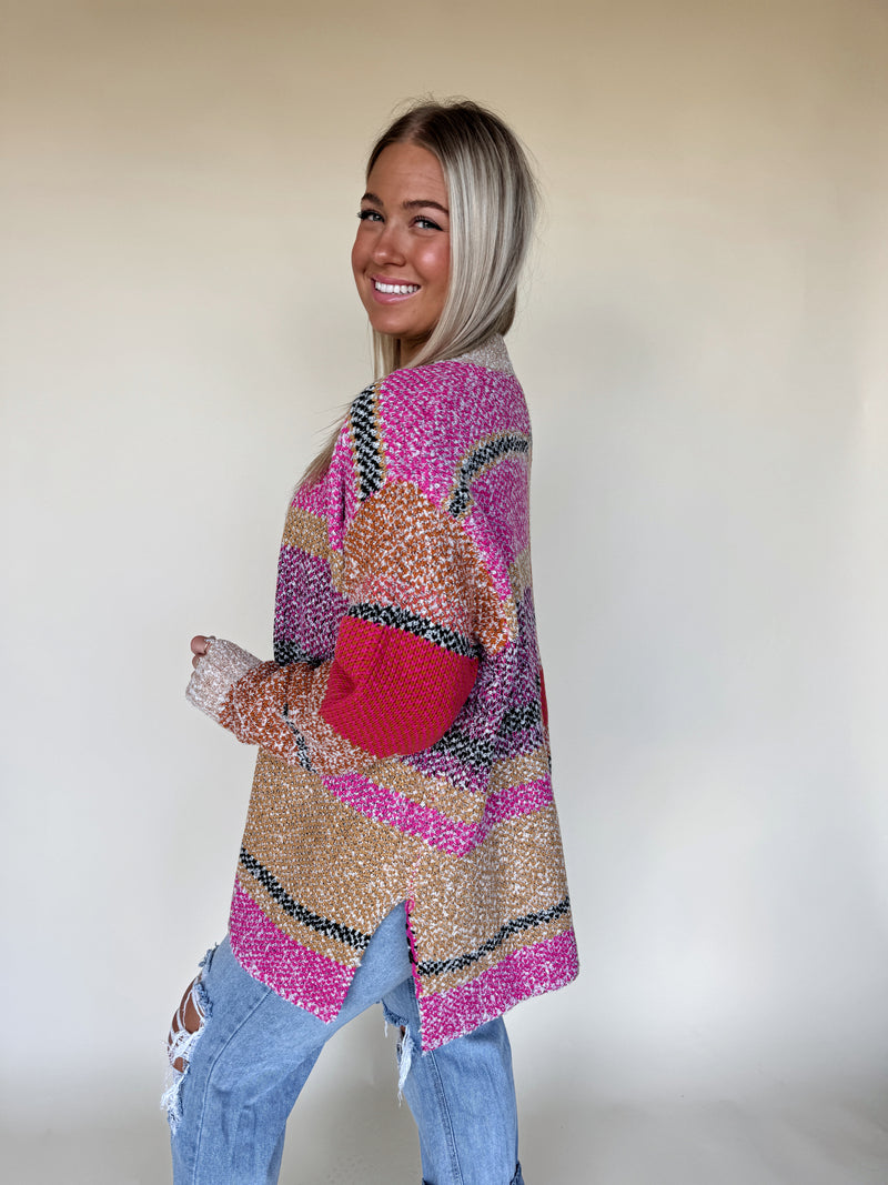 Colorful Charm Cardi-Taupe