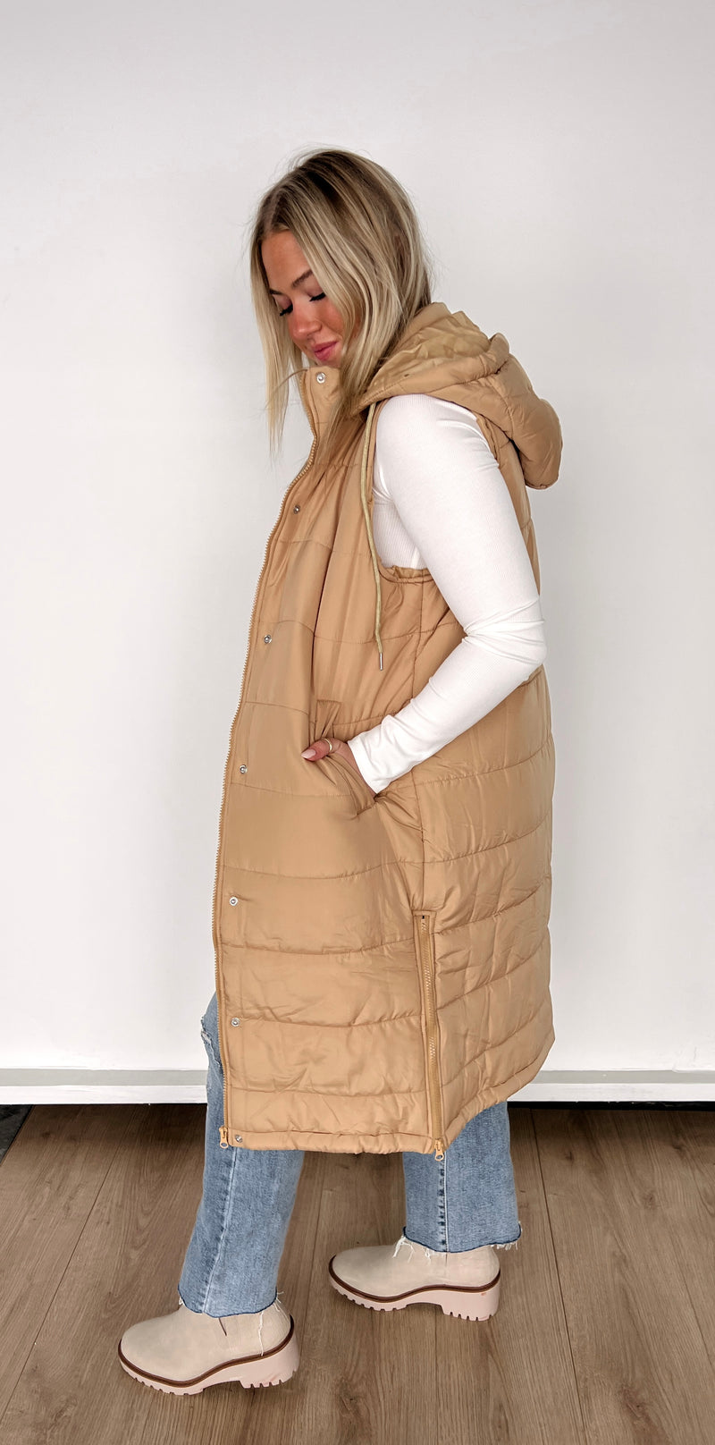 Quin Longline Puffer Vest