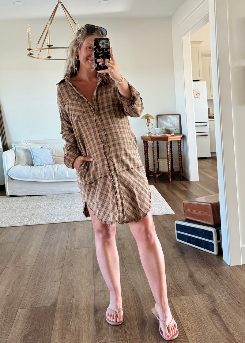 Cold Brew Plaid Tunic/Dress